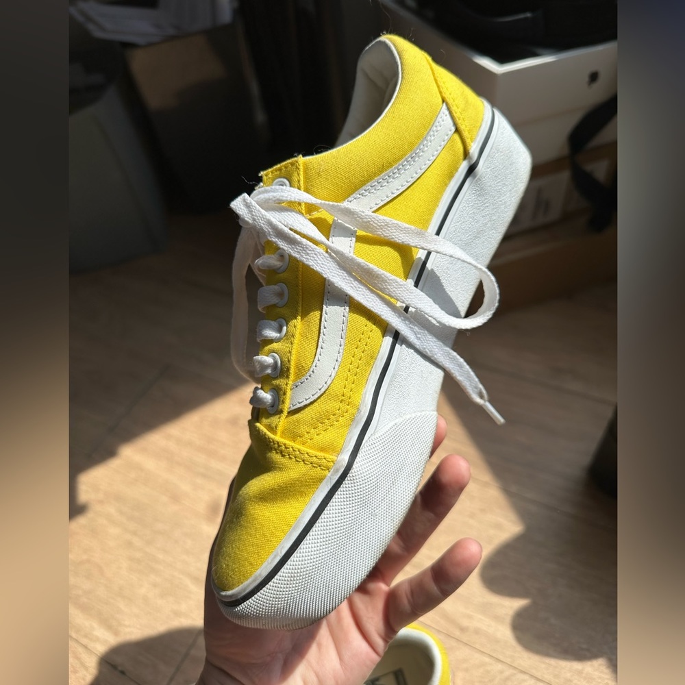 Custom Platform Bright Yellow Vans, Size 8 Women’s - image 2
